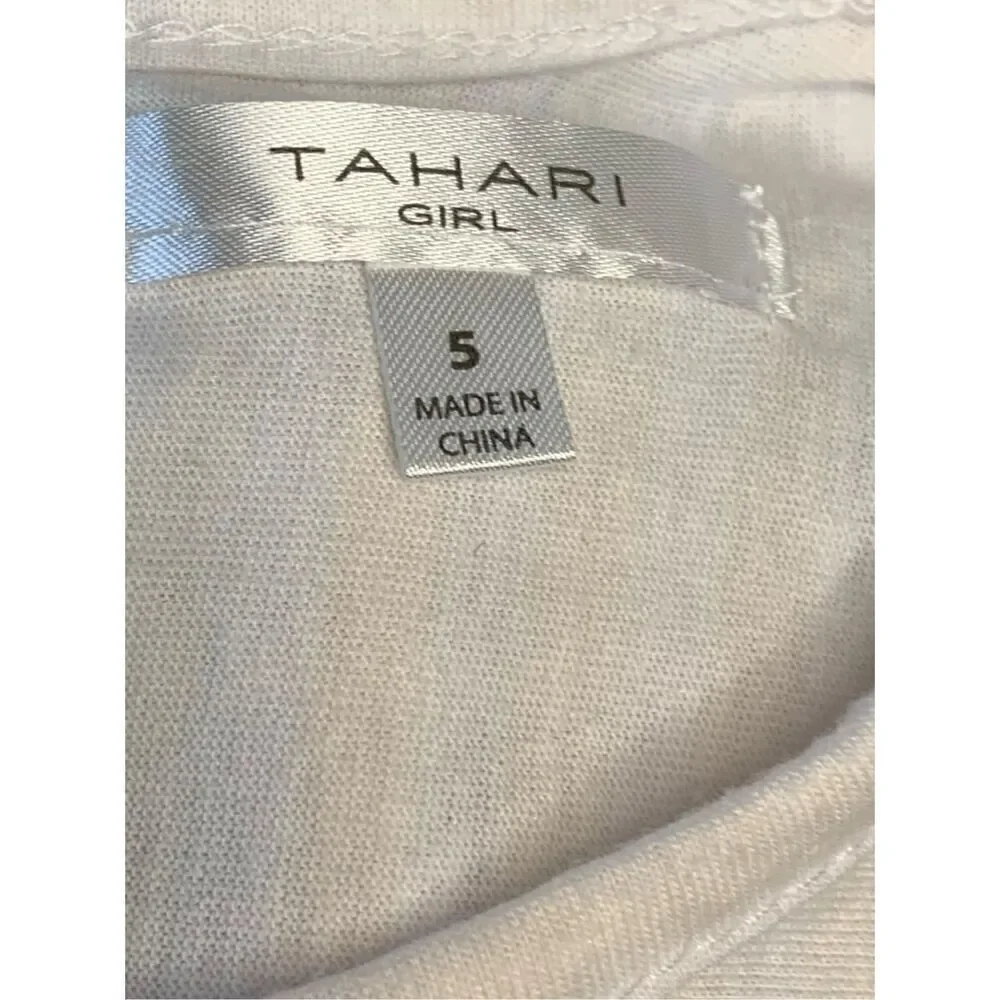 Tahari Childs Top/Dress Striped Pockets Size 5